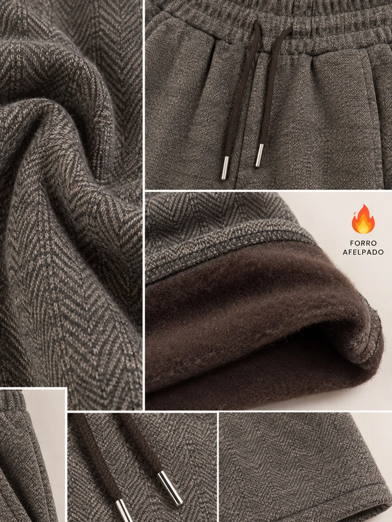 AD2650 Pantalón jaspeado con forro polar ligero 15654